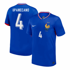 UPAMECANO #4 France Euro Home Soccer Jersey 2024 Blue