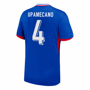 UPAMECANO #4 France Euro Home Soccer Jersey 2024 Blue