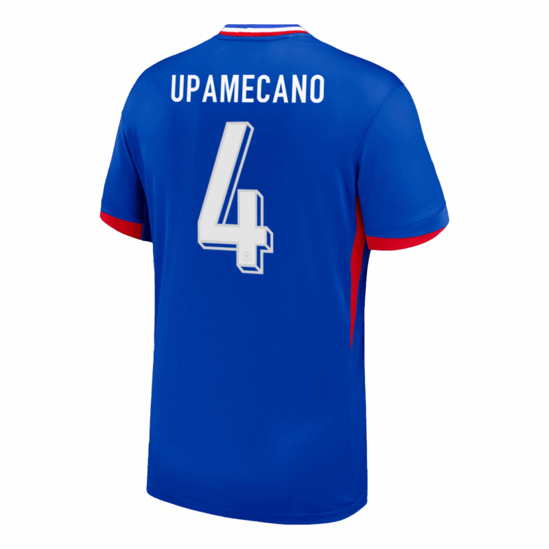 UPAMECANO #4 France Euro Home Soccer Jersey 2024 Blue