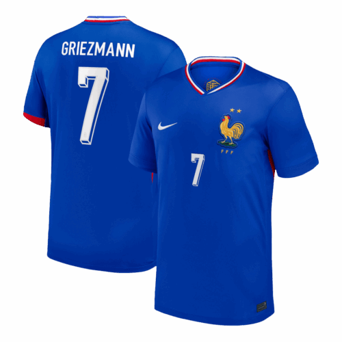 GRIEZMANN #7 France Euro Home Soccer Jersey 2024 Blue