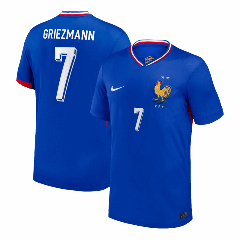 GRIEZMANN #7 France Euro Home Soccer Jersey 2024 Blue