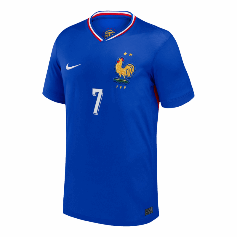 GRIEZMANN #7 France Euro Home Soccer Jersey 2024 Blue