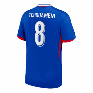 TCHOUAMENI #8 France Euro Home Soccer Jersey 2024 Blue