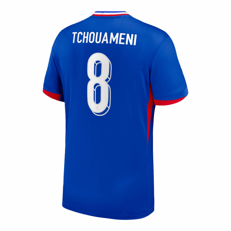 TCHOUAMENI #8 France Euro Home Soccer Jersey 2024 Blue