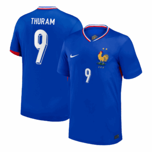 THURAM #9 France Euro Home Soccer Jersey 2024 Blue