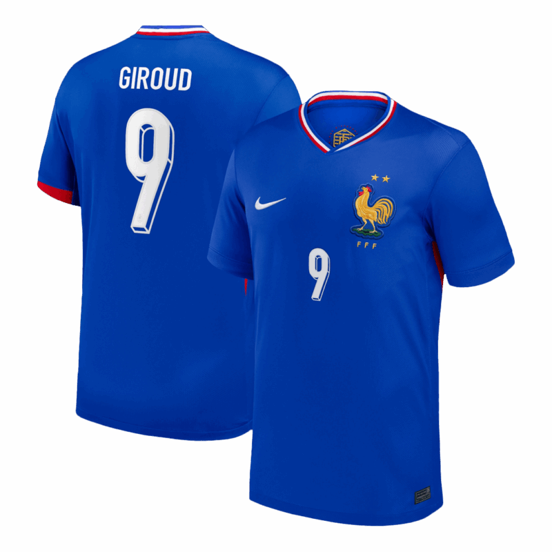 GIROUD #9 France Euro Home Soccer Jersey 2024 Blue