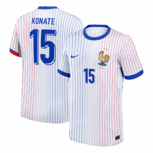 KONATE #15 France Euro Away Soccer Jersey 2024 White
