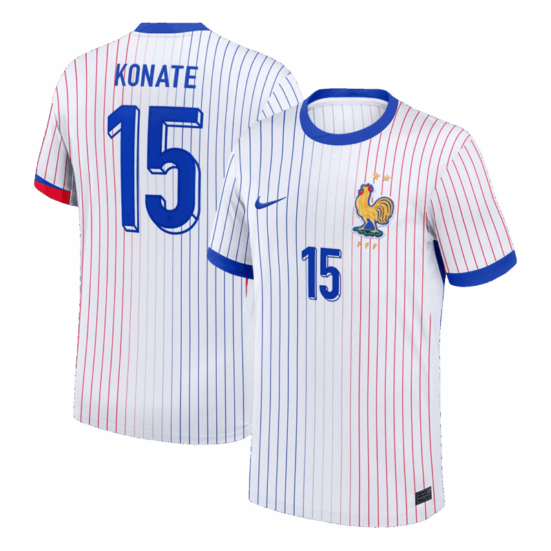 KONATE #15 France Euro Away Soccer Jersey 2024 White
