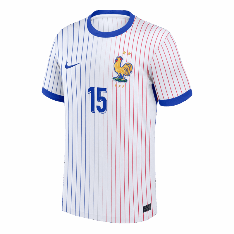 KONATE #15 France Euro Away Soccer Jersey 2024 White