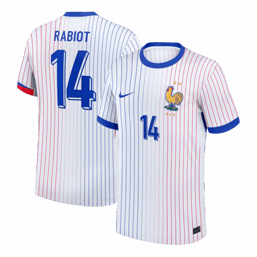 612275_1 RABIOT #14 France Euro Away Soccer Jersey 2024 White