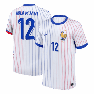 KOLO MUANI#12 France Euro Away Soccer Jersey 2024 White