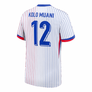 KOLO MUANI#12 France Euro Away Soccer Jersey 2024 White