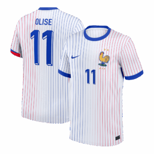 OLISE #11 France Euro Away Soccer Jersey 2024 White