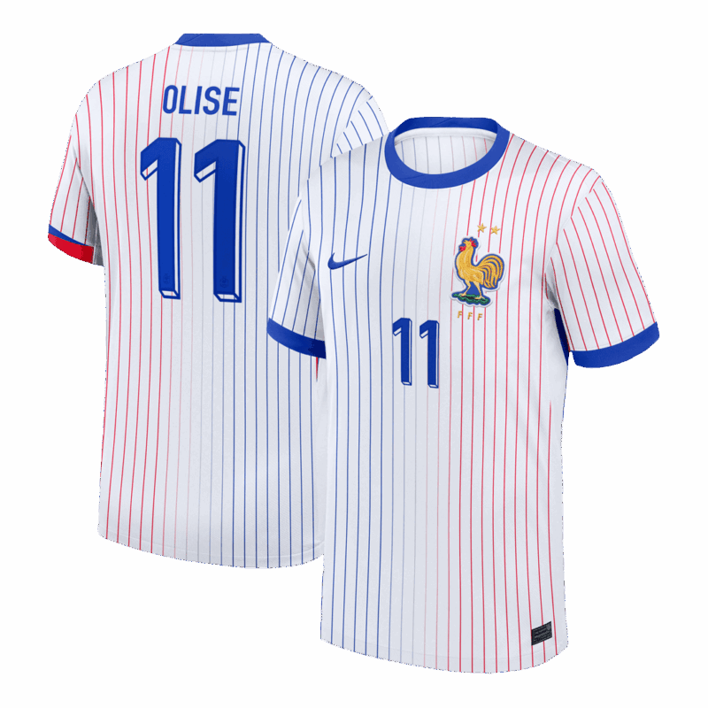 OLISE #11 France Euro Away Soccer Jersey 2024 White