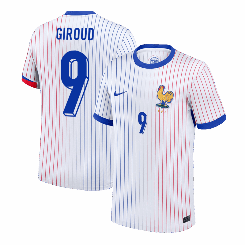 GIROUD #9 France Euro Away Soccer Jersey 2024 White