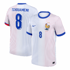 TCHOUAMENI #8 France Euro Away Soccer Jersey 2024 White