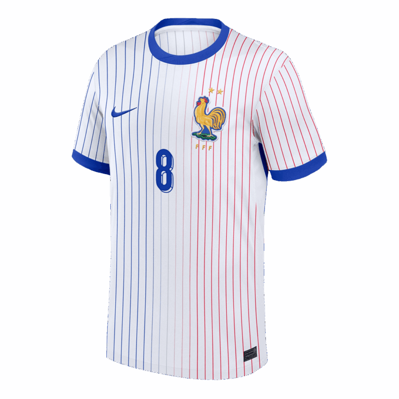 TCHOUAMENI #8 France Euro Away Soccer Jersey 2024 White