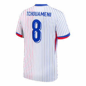 TCHOUAMENI #8 France Euro Away Soccer Jersey 2024 White