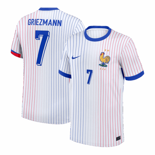 612407_1 GRIEZMANN #7 France Euro Away Soccer Jersey 2024 White