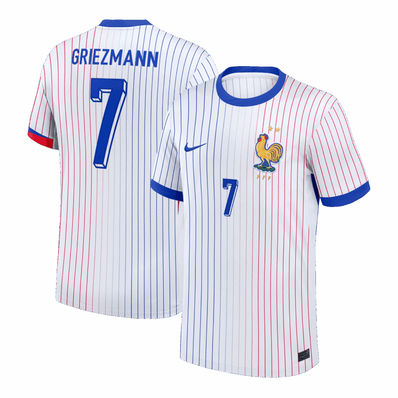 GRIEZMANN #7 France Euro Away Soccer Jersey 2024 White