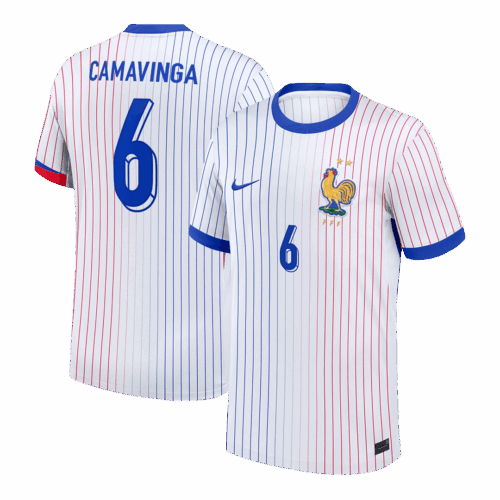 612429_1 CAMAVINGA #6 France Euro Away Soccer Jersey 2024 White