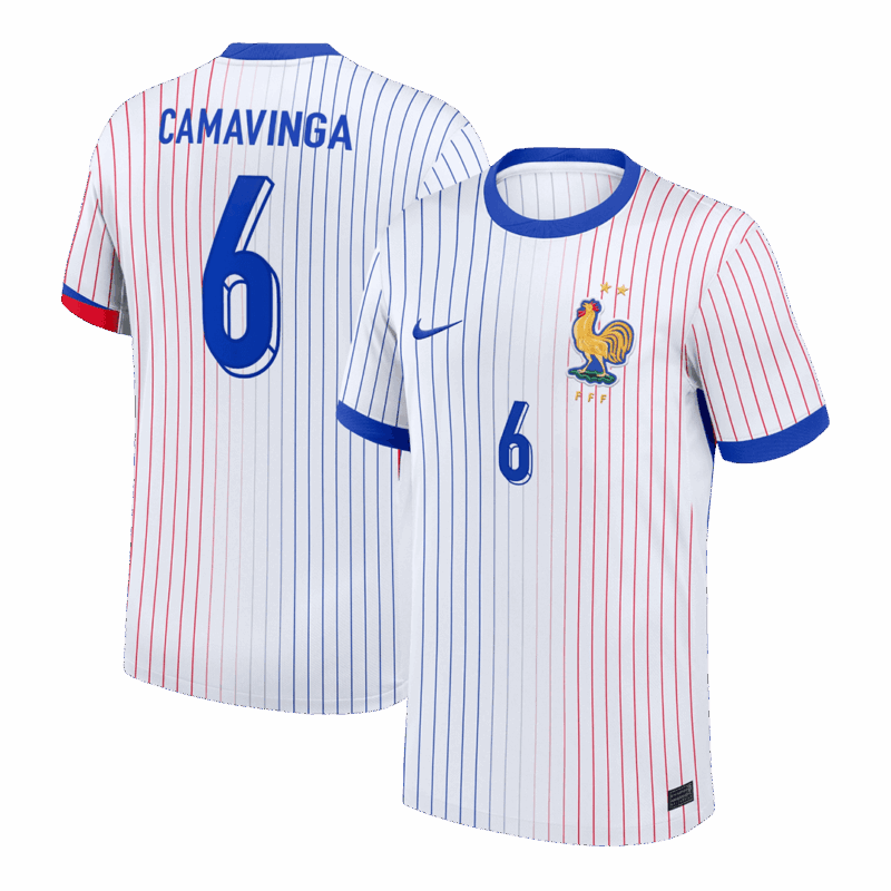 CAMAVINGA #6 France Euro Away Soccer Jersey 2024 White