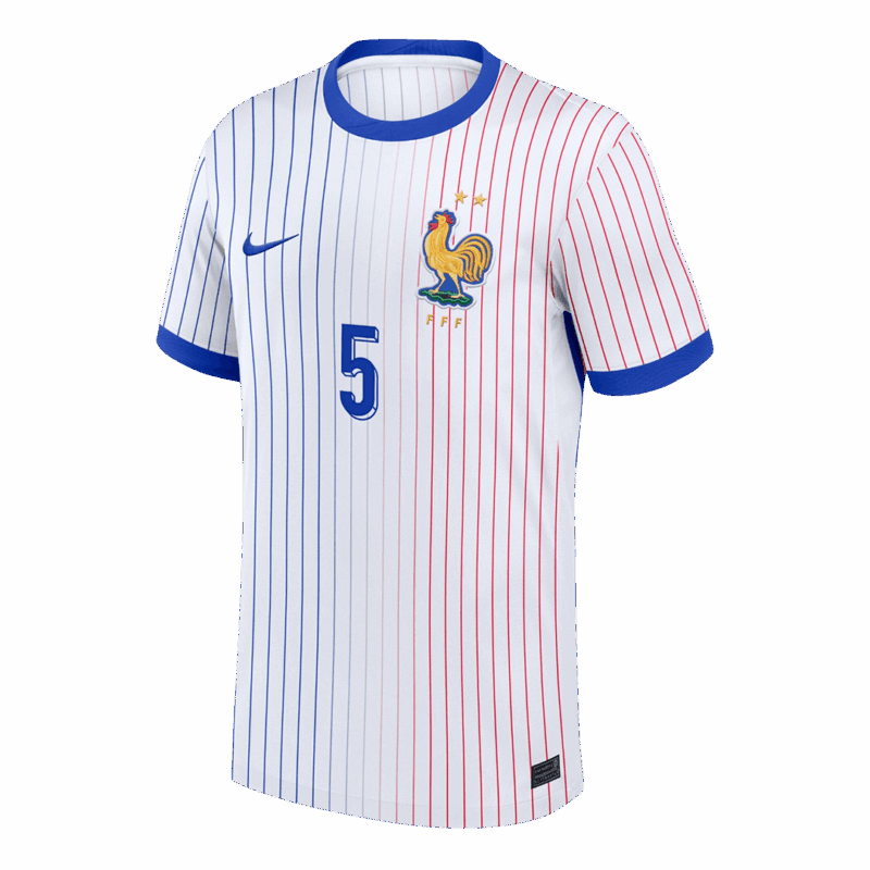KOUNDE #5 France Euro Away Soccer Jersey 2024 White