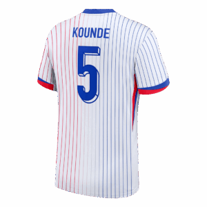 KOUNDE #5 France Euro Away Soccer Jersey 2024 White