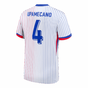 UPAMECANO #4 France Euro Away Soccer Jersey 2024 White