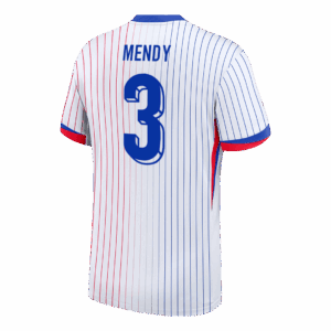 MENDY #3 France Euro Away Soccer Jersey 2024 White