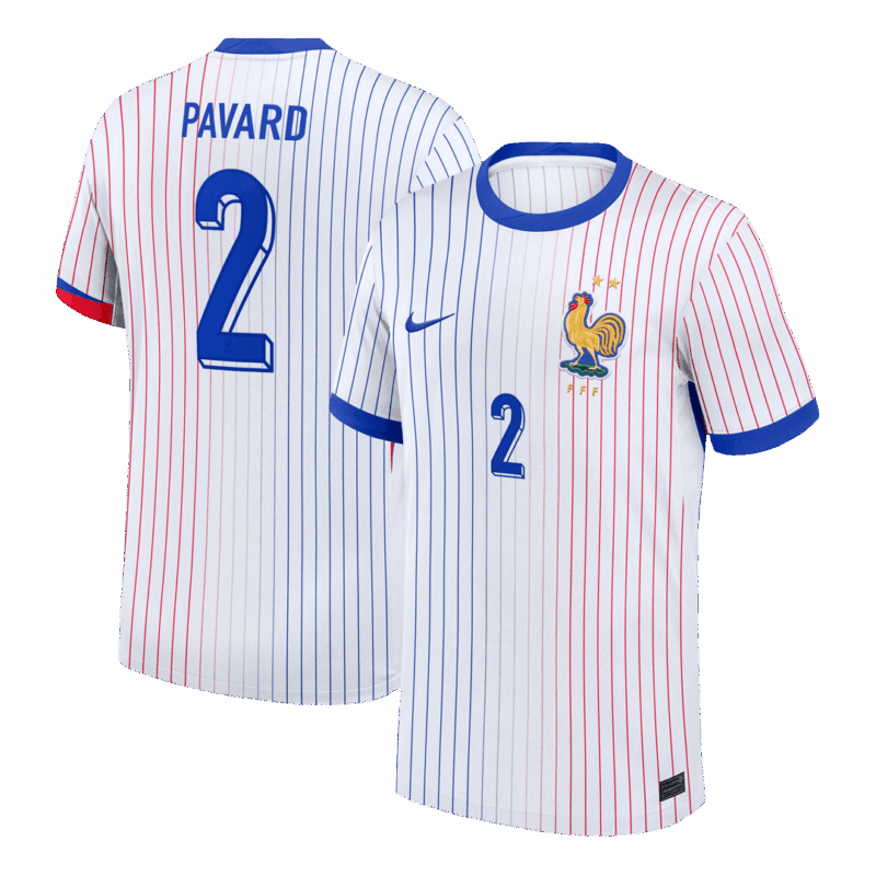 PAVARD #2 France Euro Away Soccer Jersey 2024 White