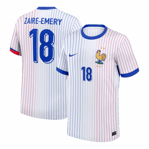 612759_1 ZAIRE-EMERY #18 France Euro Away Soccer Jersey White