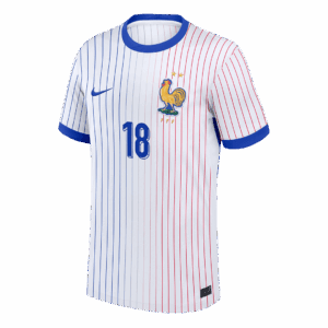 612759_2 ZAIRE-EMERY #18 France Euro Away Soccer Jersey White