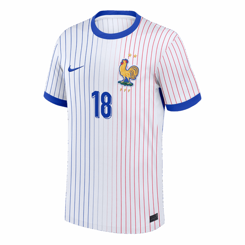 612759_2 ZAIRE-EMERY #18 France Euro Away Soccer Jersey White