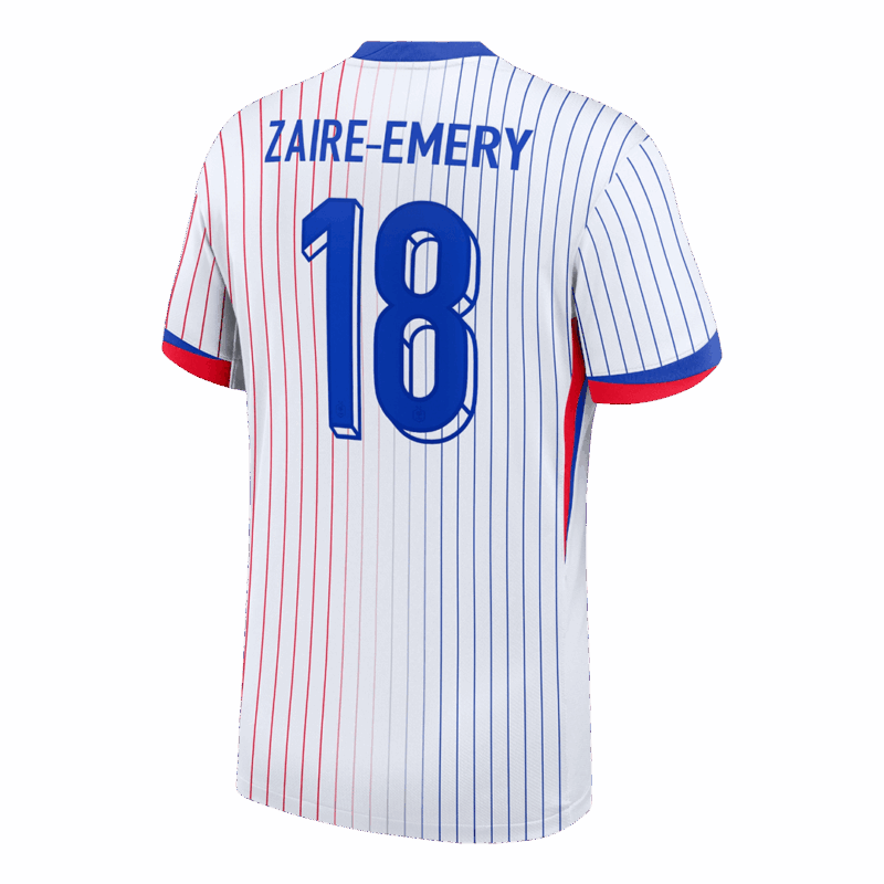 612759_3 ZAIRE-EMERY #18 France Euro Away Soccer Jersey White