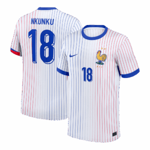 NKUNKU #18 France Euro Away Soccer Jersey 2024 White