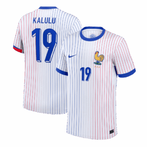 KALULU #19 France Euro Away Soccer Jersey 2024 White