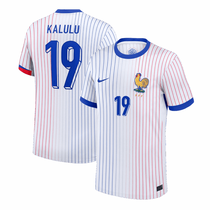 KALULU #19 France Euro Away Soccer Jersey 2024 White