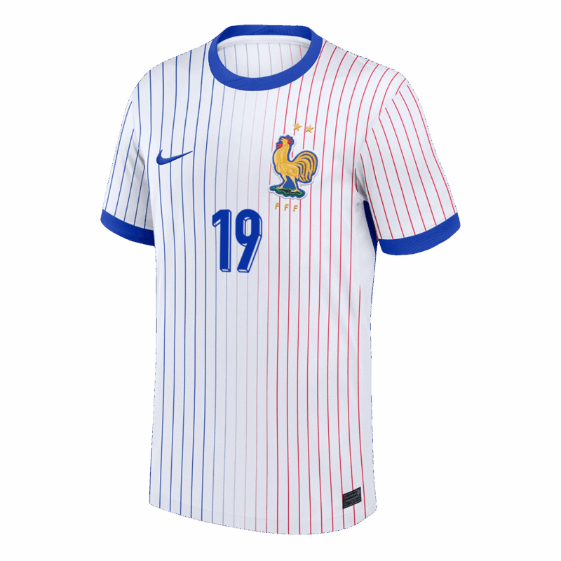 KALULU #19 France Euro Away Soccer Jersey 2024 White