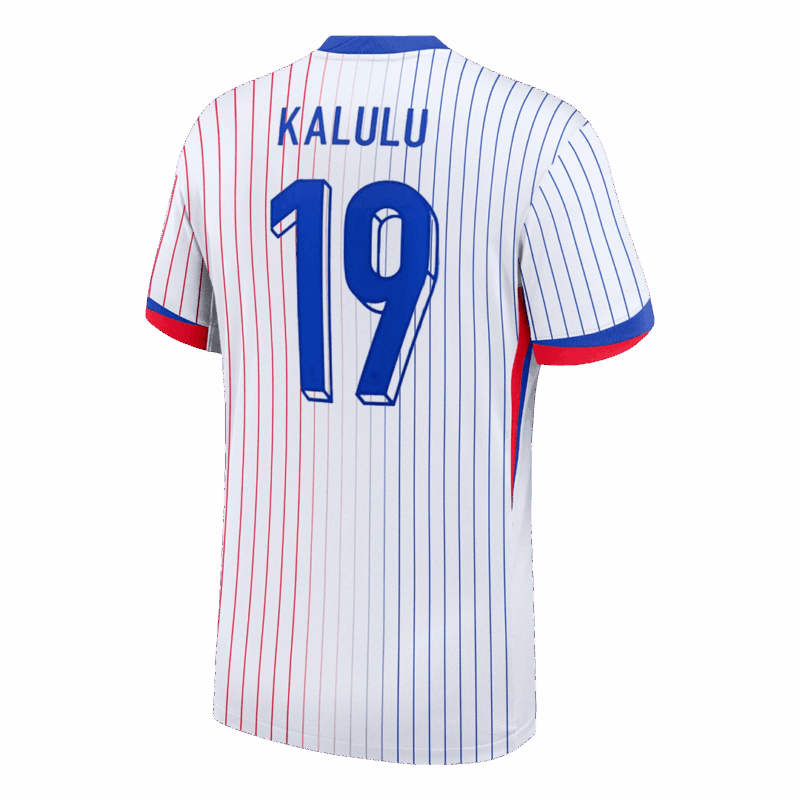 KALULU #19 France Euro Away Soccer Jersey 2024 White