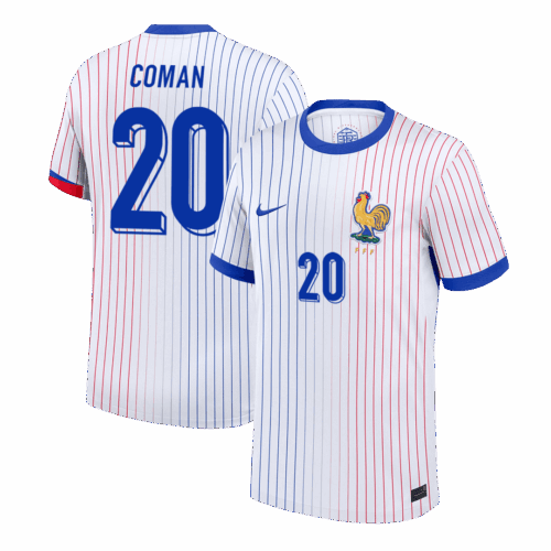 COMAN #20 France Euro Away Soccer Jersey 2024 White