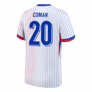 612847_3 COMAN #20 France Euro Away Soccer Jersey 2024 White
