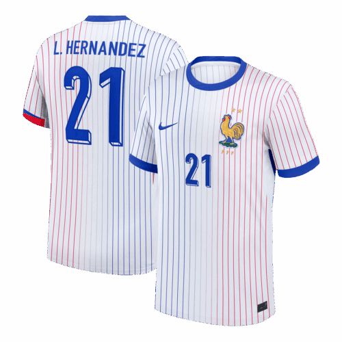L.HERNANDEZ #21 France Euro Away Soccer Jersey 2024 White