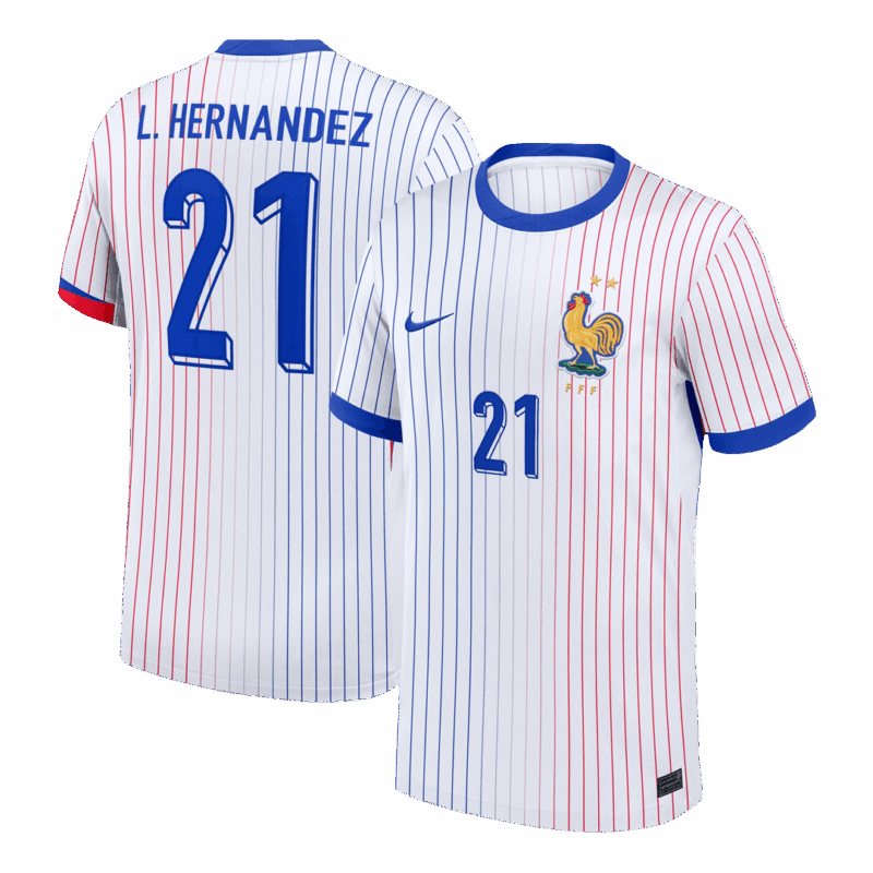 L.HERNANDEZ #21 France Euro Away Soccer Jersey 2024 White