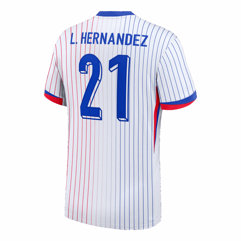 L.HERNANDEZ #21 France Euro Away Soccer Jersey 2024 White
