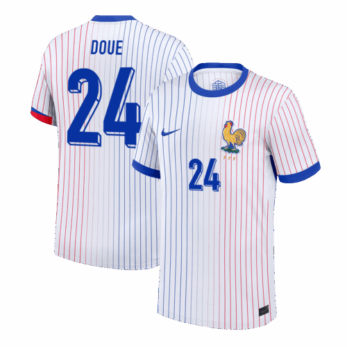 DOUE #24 France Euro Away Soccer Jersey 2024 White