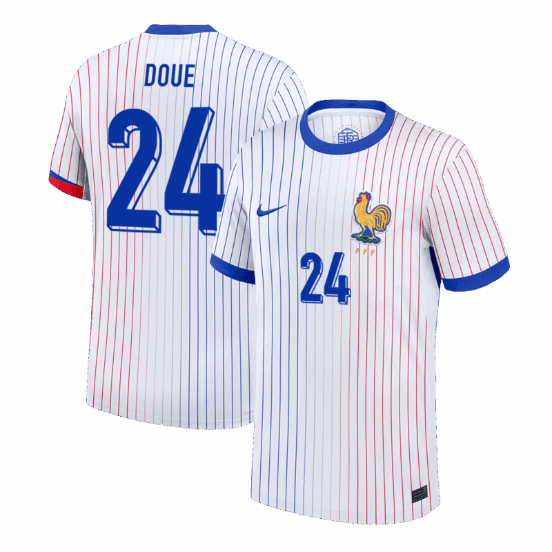 DOUE #24 France Euro Away Soccer Jersey 2024 White