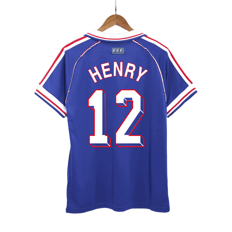 Vintage Soccer Jersey HENRY #12 France Home 1998