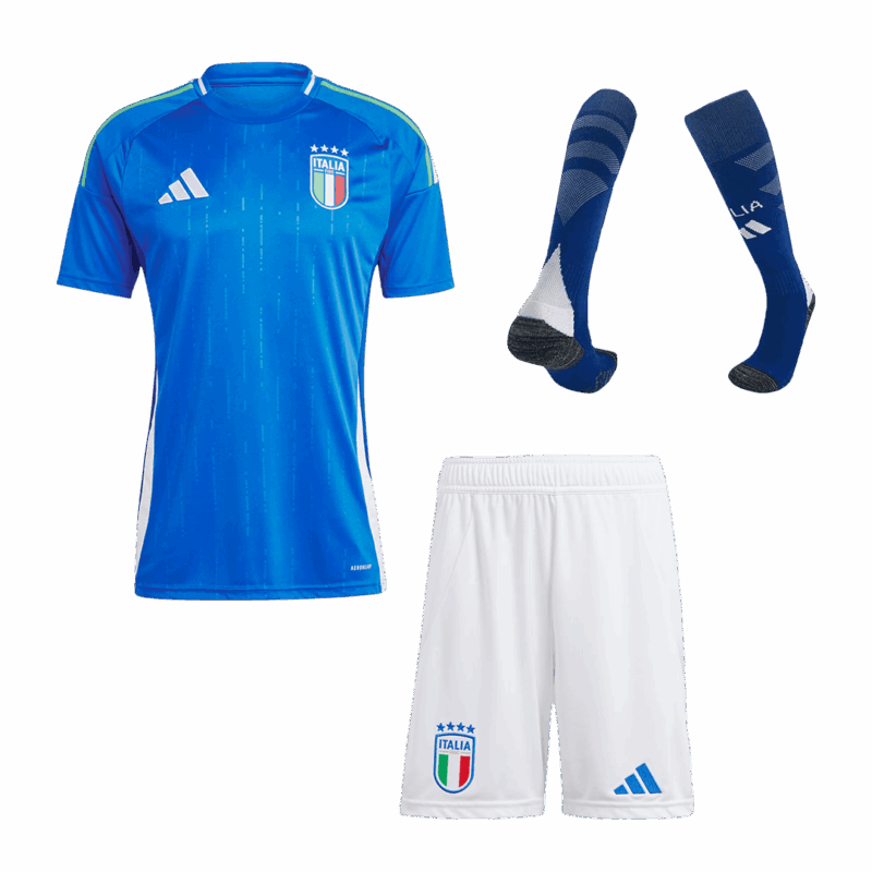 Premium Quality Men's Italy Home Soccer Jersey Whole Kit (Jersey+Shorts+Socks) Euro 2024