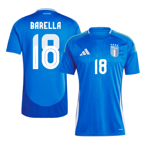 BARELLA #18 Italy Home Soccer Jersey EURO 2024